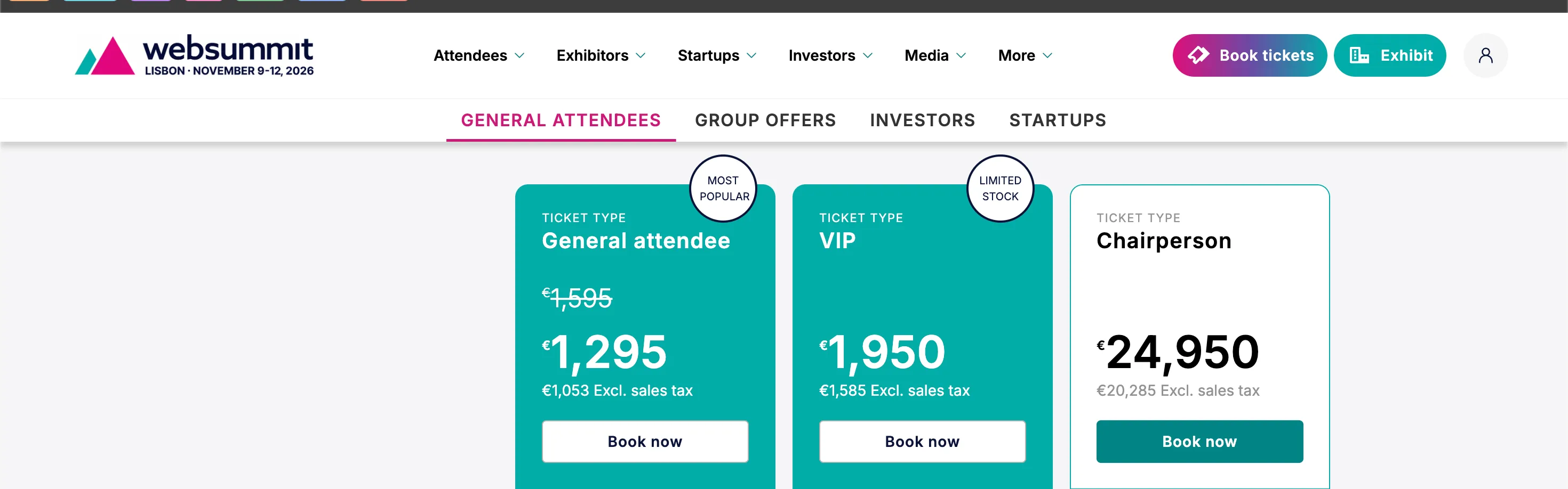 Web Summit ticket prices